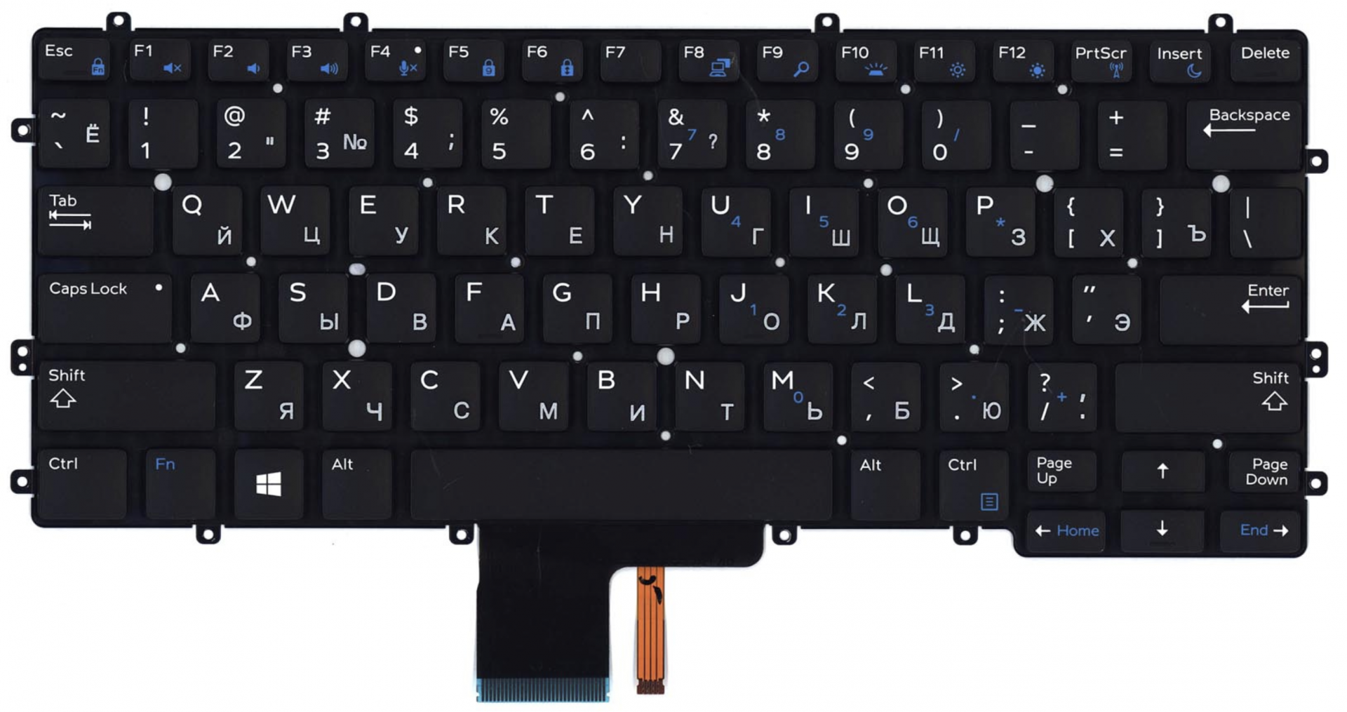 Клавиатура Dell Latitude 13 7370 с подсветкой, OEM