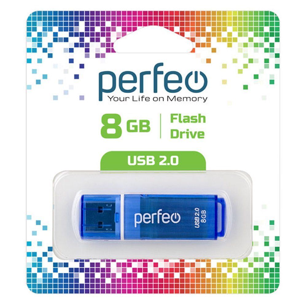 8GB USB 2.0 Flash Drive PERFEO C13 синий (PF-C13N008)