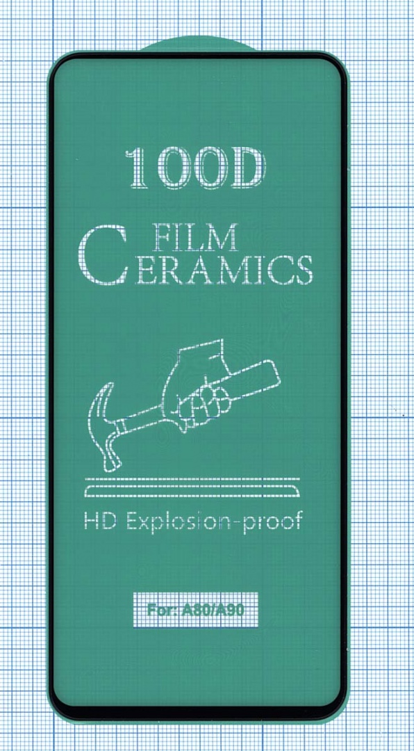 Керамическая пленка (стекло) для Samsung A80/ A90 черная