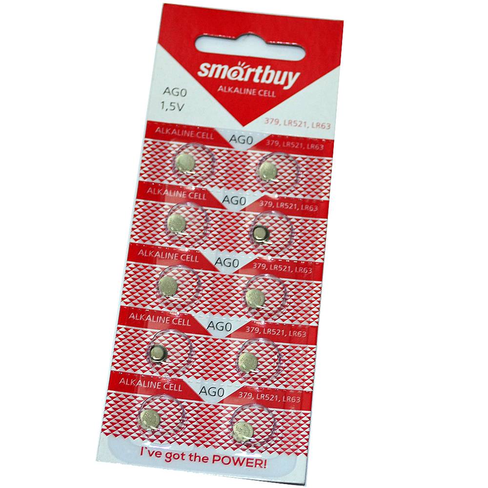Батарейка часовая SmartBuy AG0/LR521/LR63 (блистер/10шт)