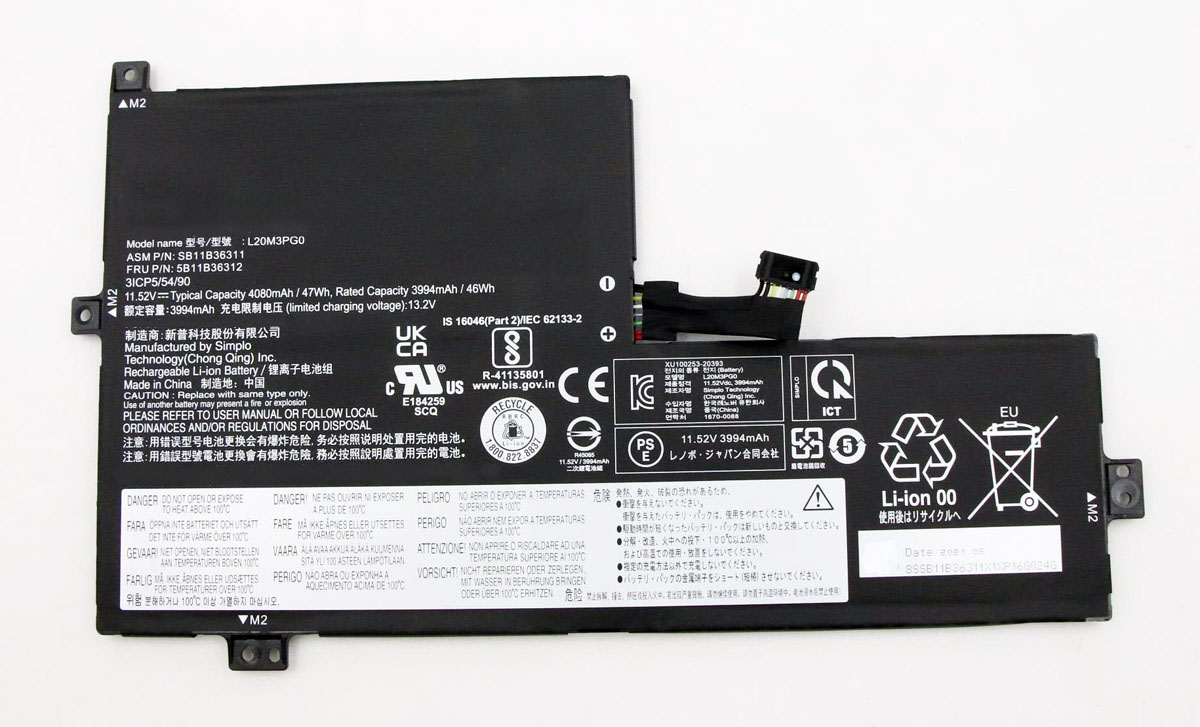 Аккумуляторная батарея для Lenovo IdeaPad 3 Chrome 15IJL6 15IJL7 (L20M3PG0) 11.52V 47Wh