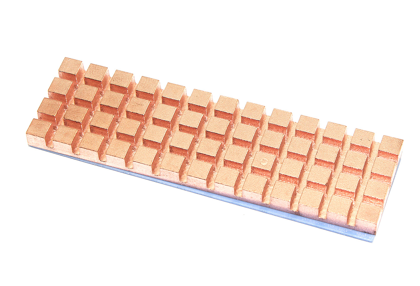 Медный  радиатор для М.2 SSD с термопрокладкой 0,5 мм, 70х20х4 мм