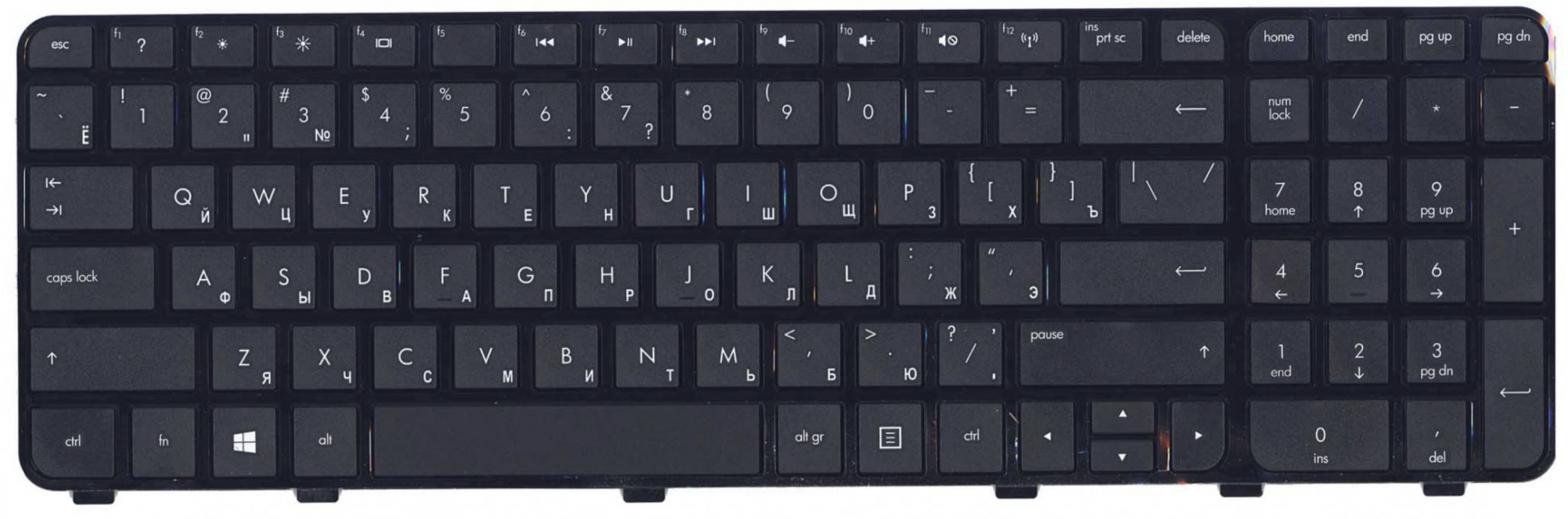 Клавиатура HP Envy dv6-7052er с рамкой, OEM