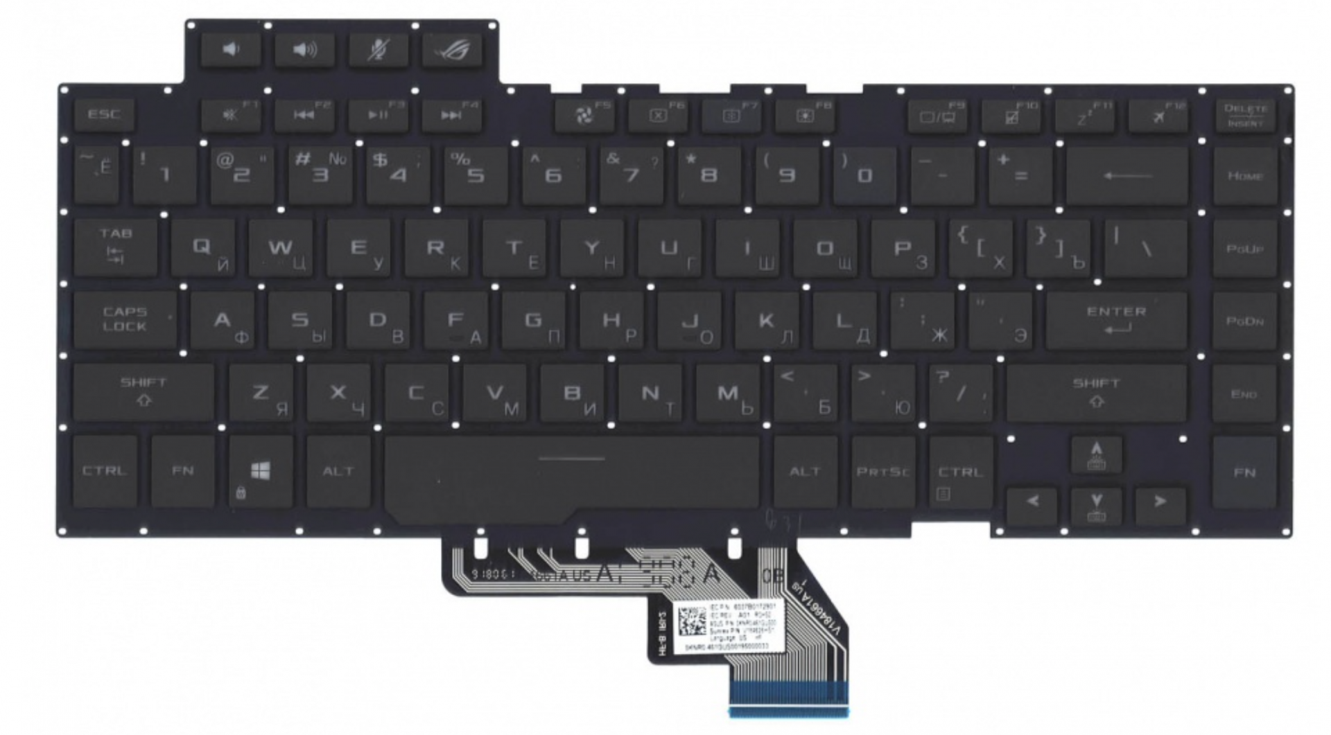 Клавиатура ASUS ROG GU502GU-ES065T ZEPHYRUS M c подсветкой, маленький энтер, OEM