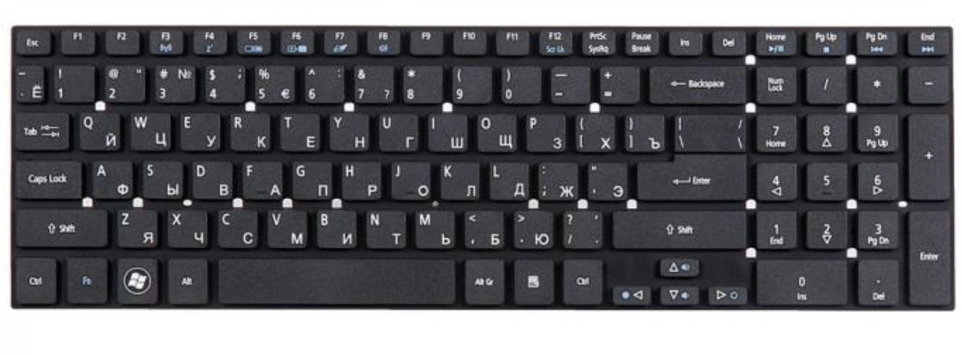 Клавиатура Packard Bell EasyNote LS11 черная OEM