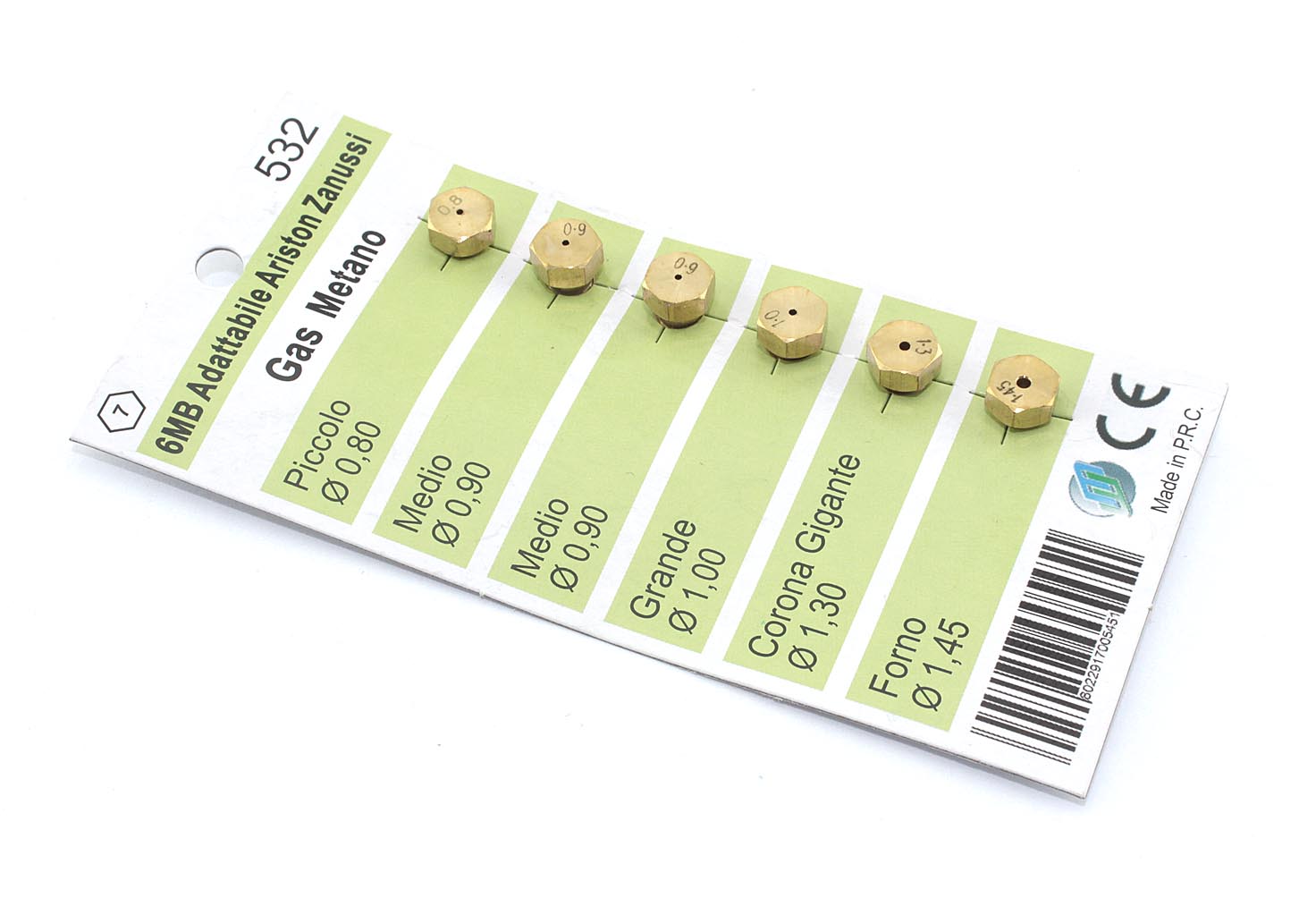 Жиклёры (форсунки) на природный газ Wo532 (D=0.80 D=0.90 D=0.90 D=1.00 D=1.30 D=1.45)