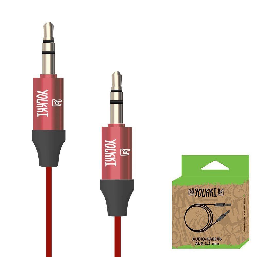 Кабель AUX YOLKKI Piano box красный (1м)