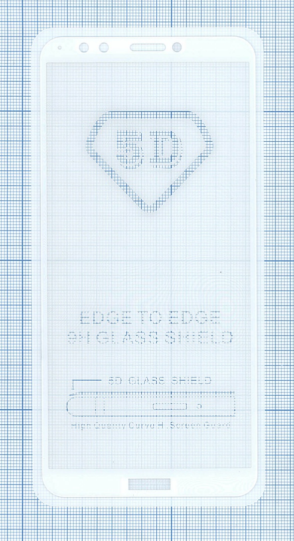 Защитное стекло "Полное покрытие" для Huawei Y7 белое