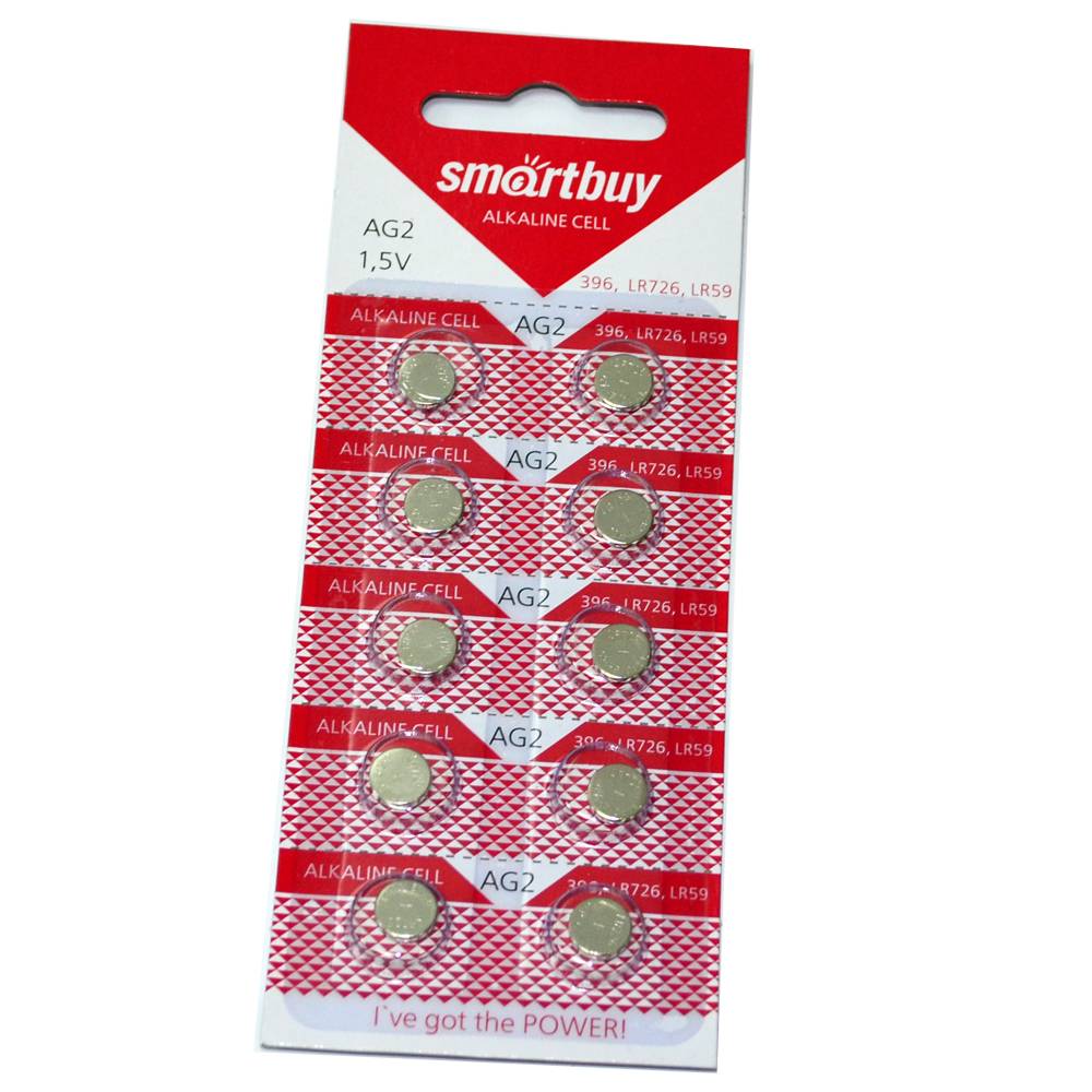 Батарейка часовая SmartBuy AG2/LR726/LR59 (блистер/10шт)