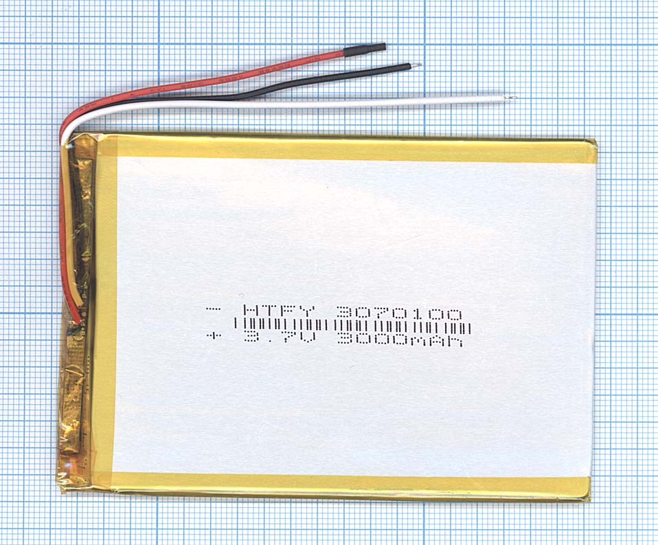 Аккумулятор Li-Pol (батарея) 3*70*100мм 3pin 3.7V/3000mAh