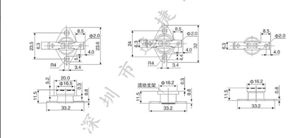 Термостат биметаллический KSD301 10А/75 С нормально замкнутый