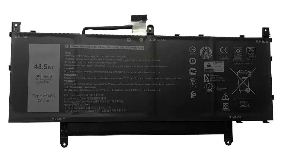 Аккумуляторная батарея для ноутбука Dell Latitude 9520 (V5K68) 7.6V 48.5Wh