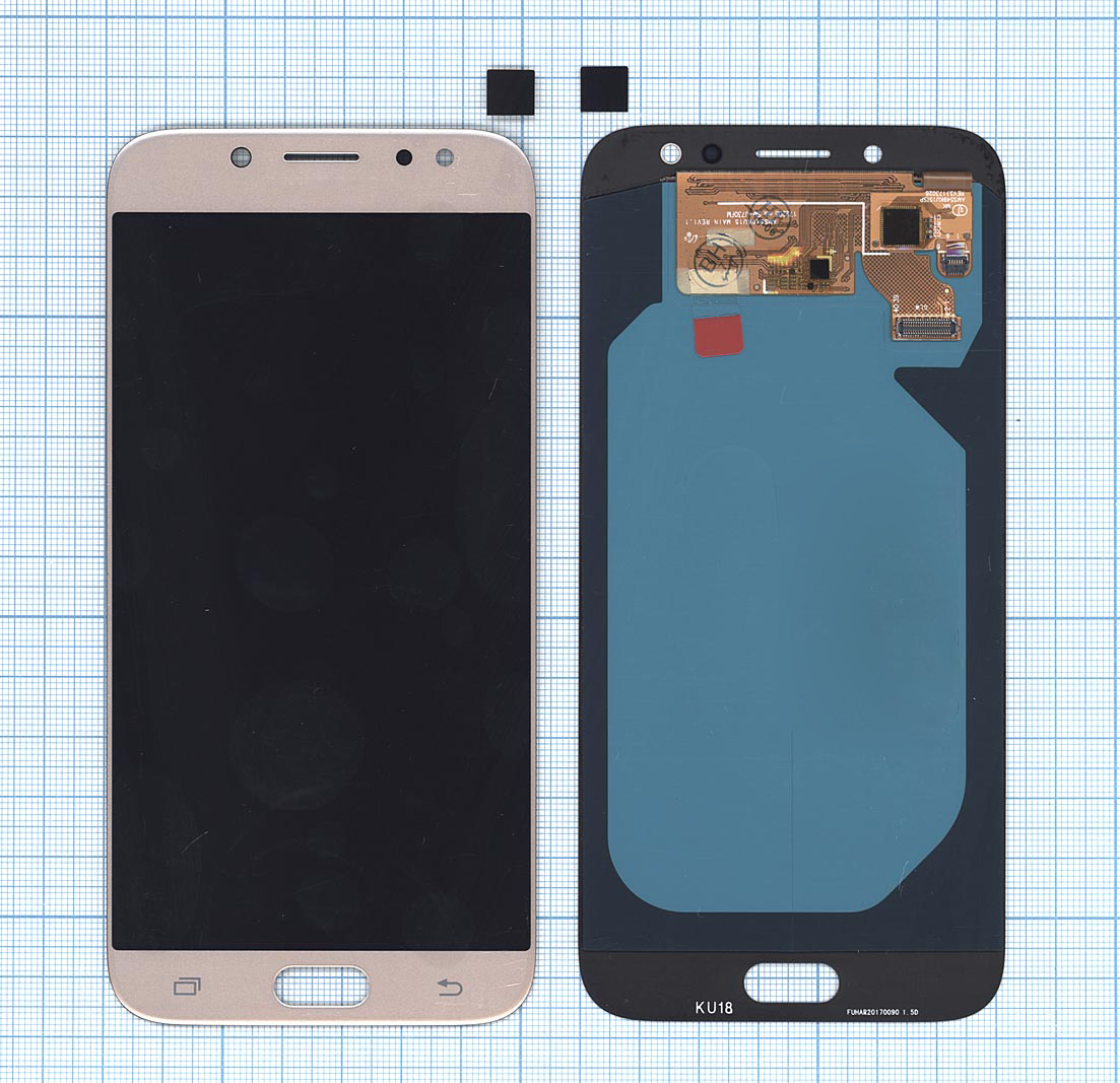 Дисплей для Samsung Galaxy J7 (2017) SM-J730FM в сборе с тачскрином (OLED) золотистый