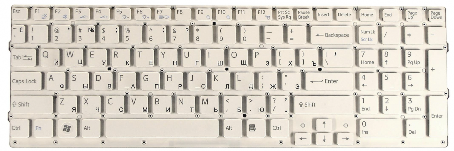 Клавиатура Sony VAIO VPCCB белая, OEM