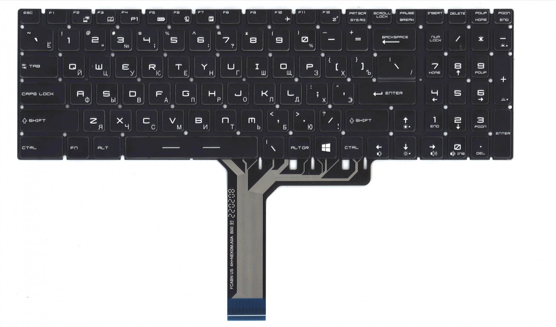 Клавиатура MSI GS75 Stealth 9SD-838RU с цветной подсветкой, OEM