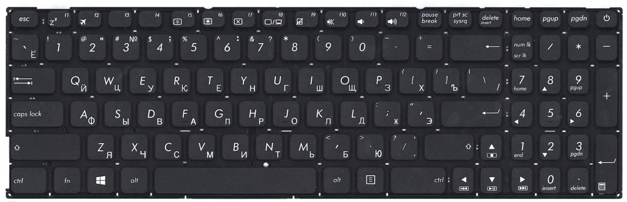 Клавиатура ASUS X541UV-GQ988 чёрная, OEM