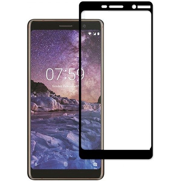 Защитное стекло 5D во весь экран Nokia 7 Plus