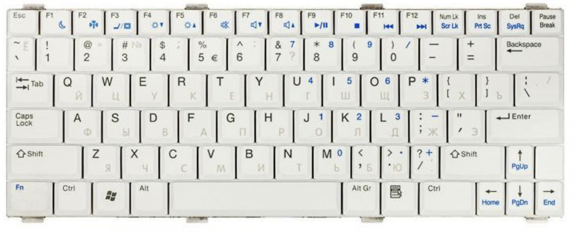 Клавиатура DELL Vostro V1200 белая, OEM