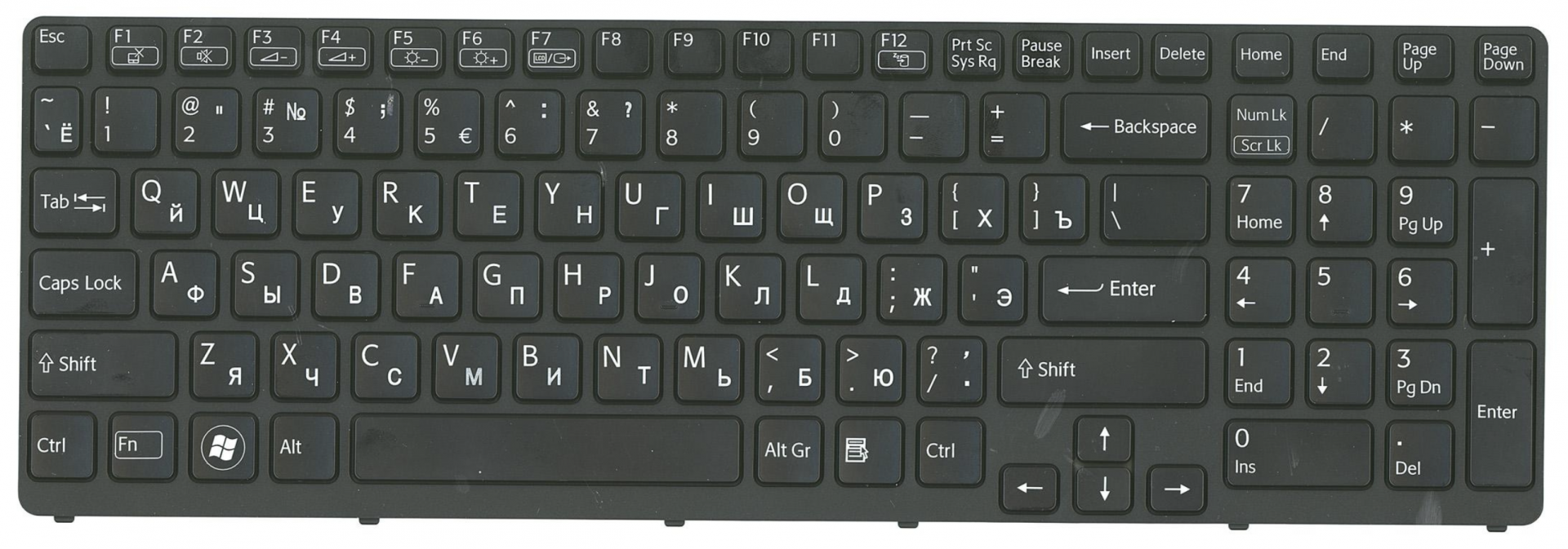 Клавиатура Sony VAIO SVE1713ACXB с подсветкой, OEM