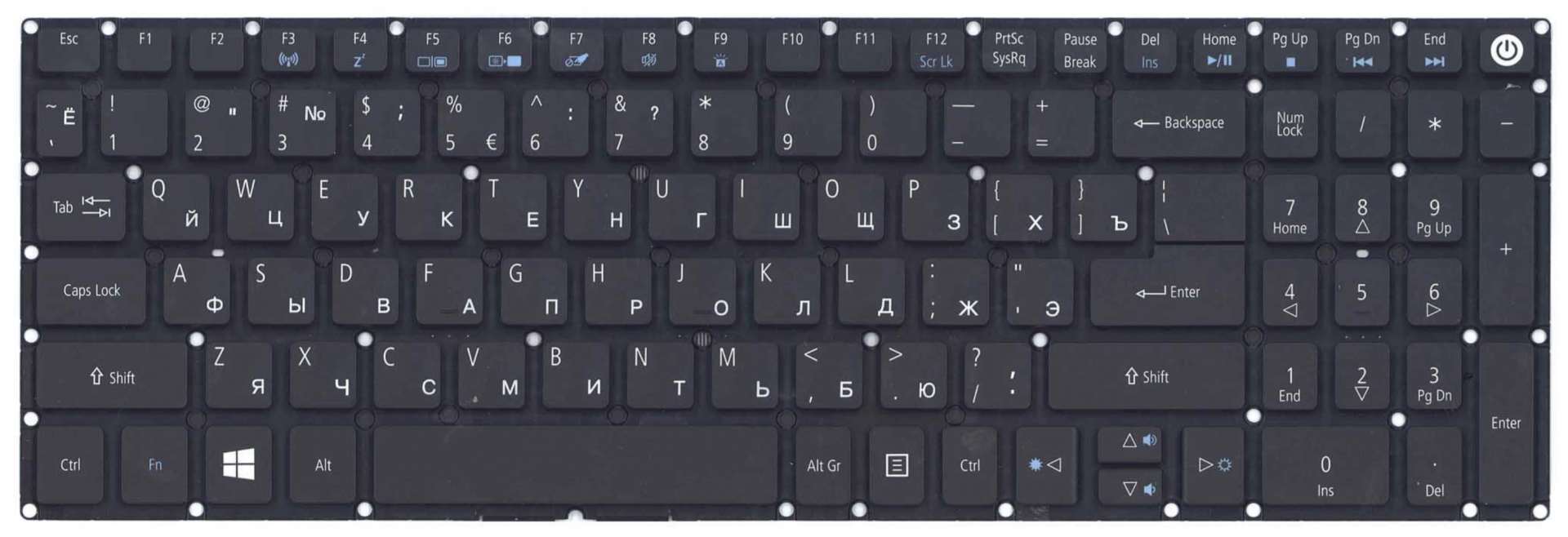 Клавиатура Acer Aspire 5 A515-51 с подсветкой, OEM