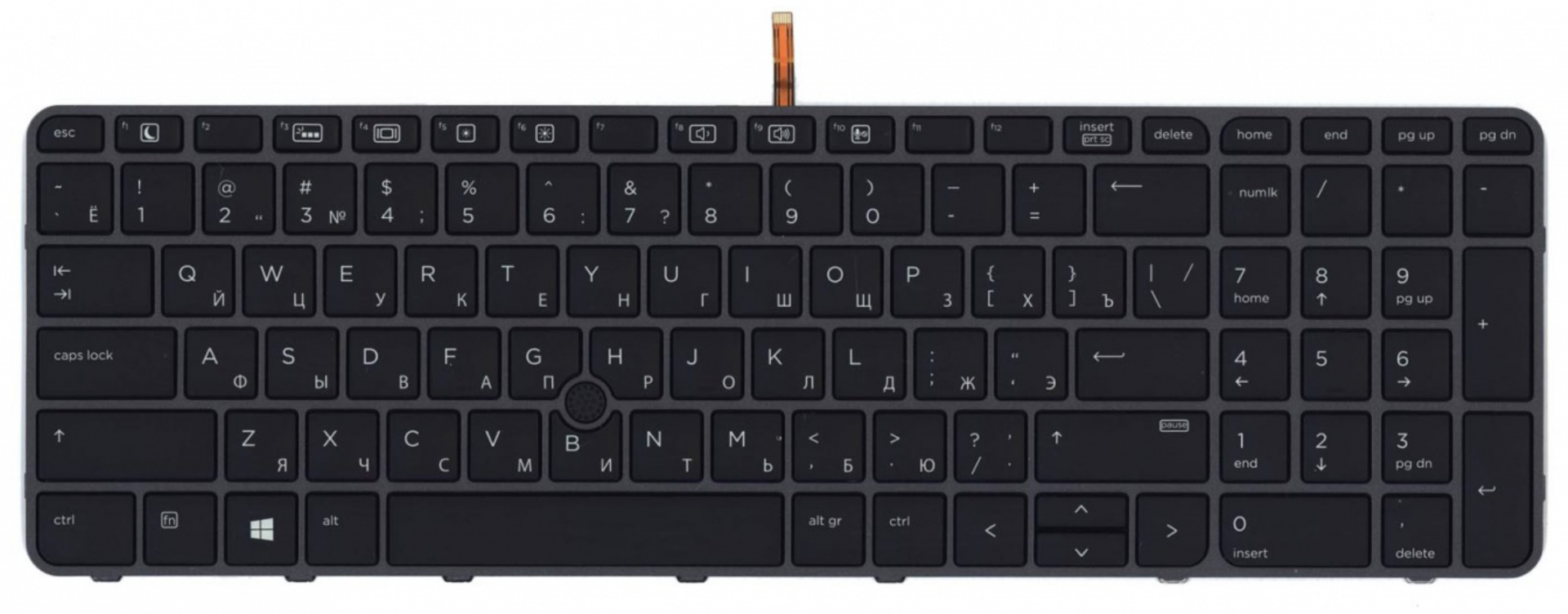 Клавиатура HP Elitebook 850 G4 Z2W88EA с черной рамкой и подсветкой, OEM