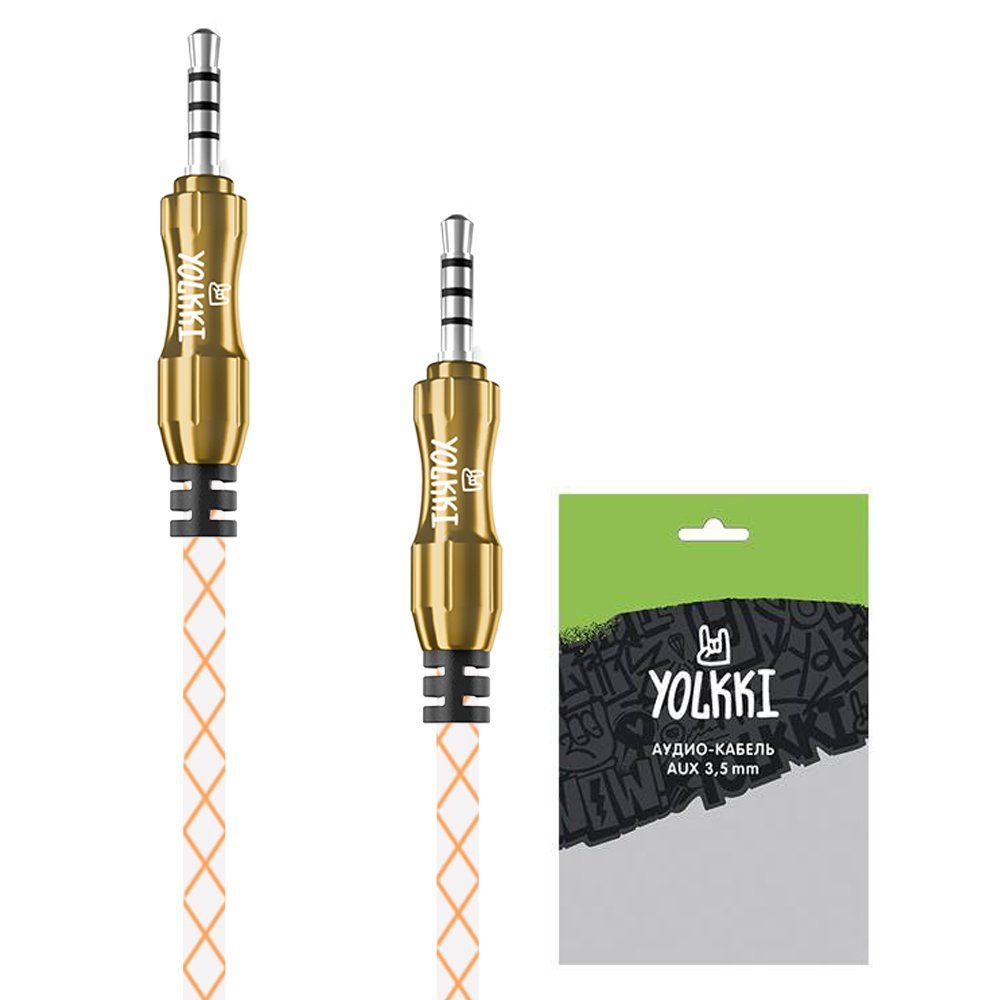 Кабель AUX YOLKKI Bongo 02 pack золото (1м)