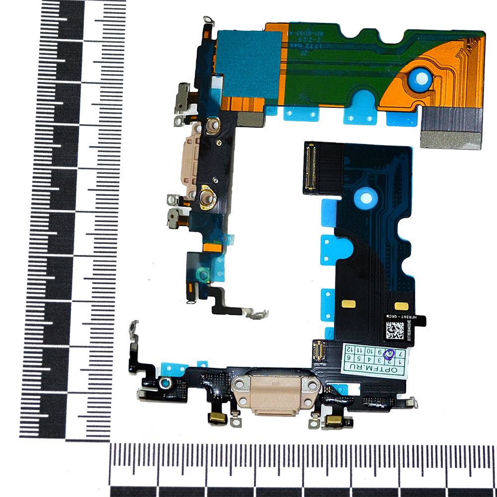 Шлейф iPhone 8 + разъем зарядки золото