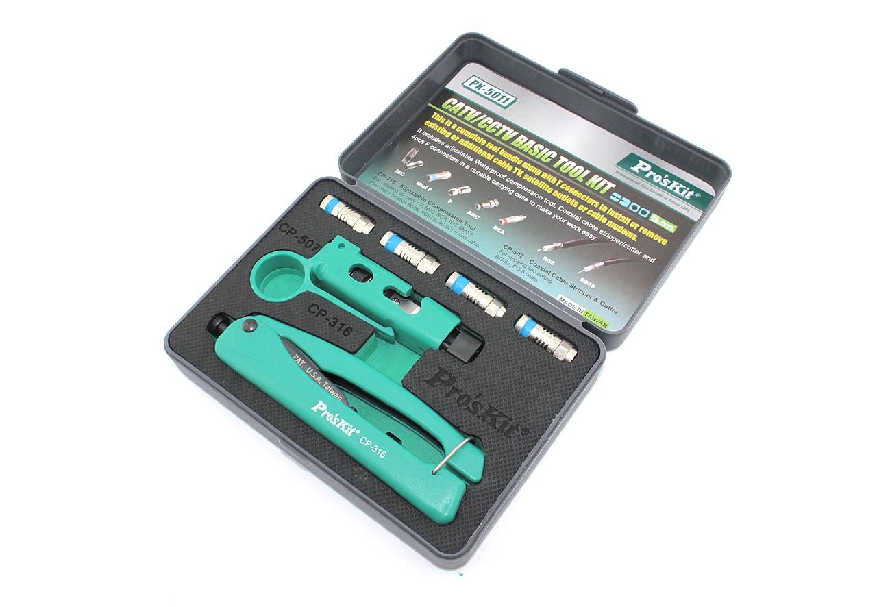 Инструмент для обжима коаксиальных и ТВ проводов Pro'sKit PK-5011