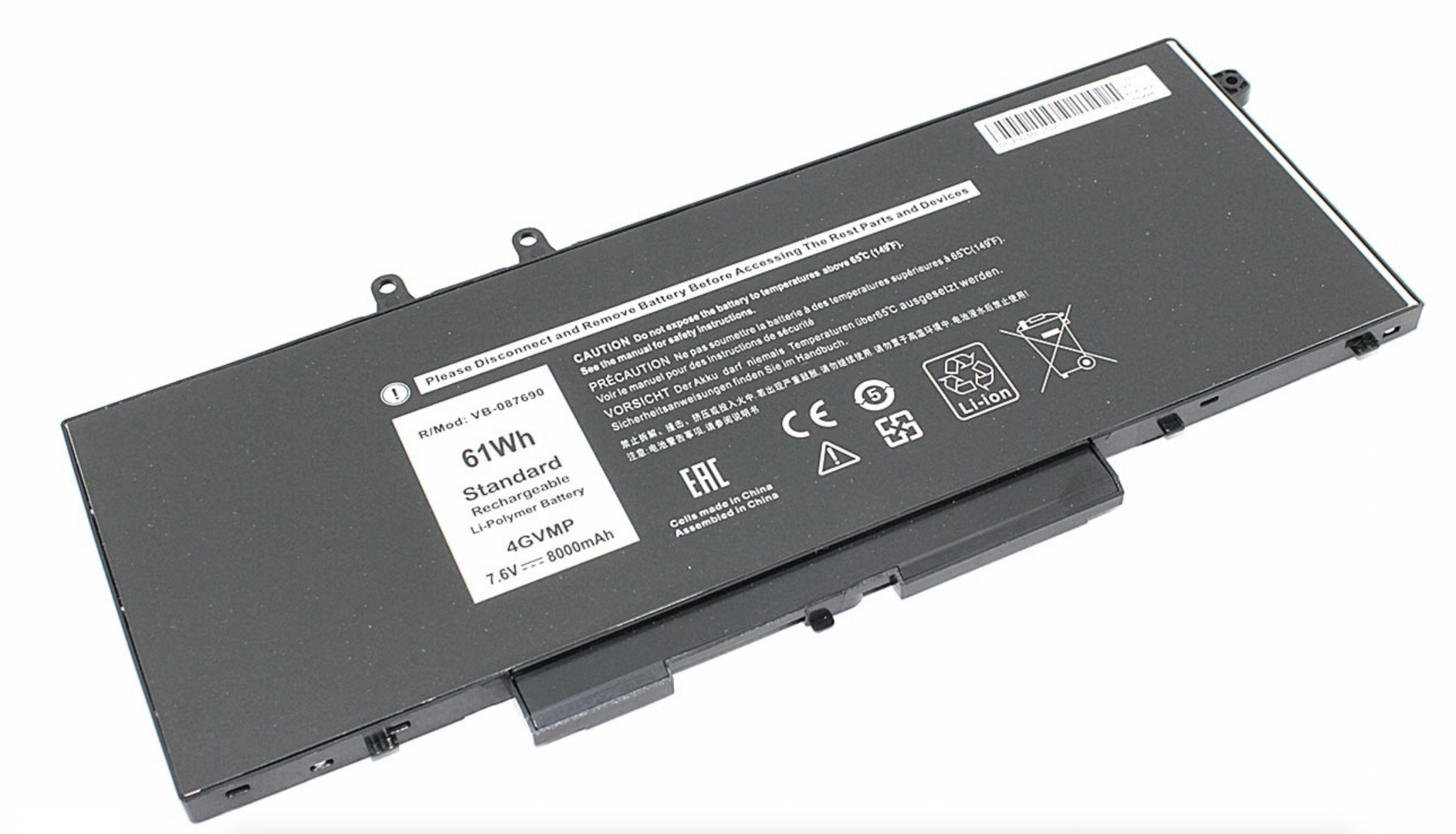 Аккумулятор DELL Latitude 5501, 5501-3769 7.6V, 8000 mAh, OEM