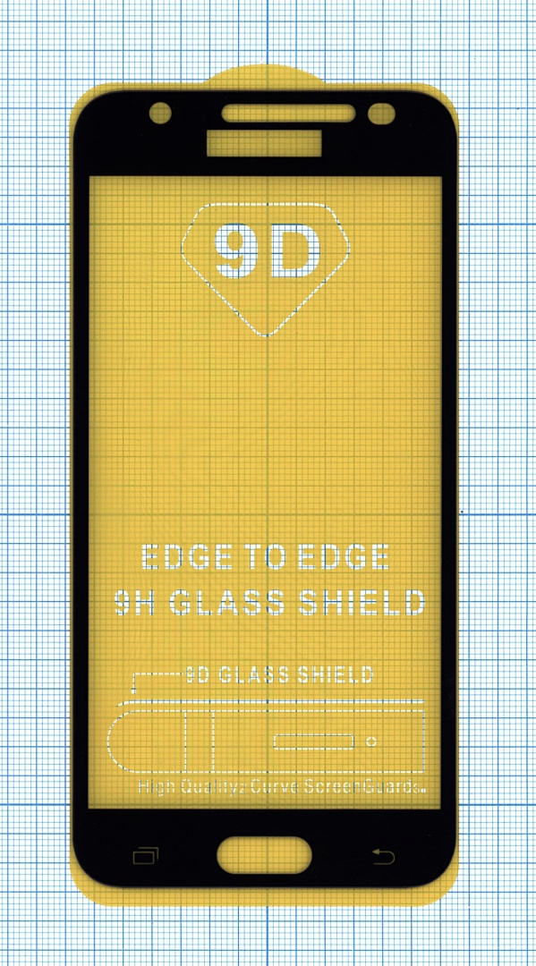 Защитное стекло для Samsung Galaxy J3 черное