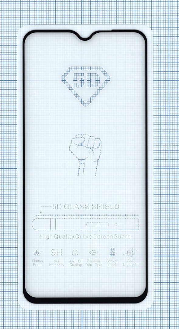 Защитное стекло "Полное покрытие" для Xiaomi Redmi Note 8 Pro