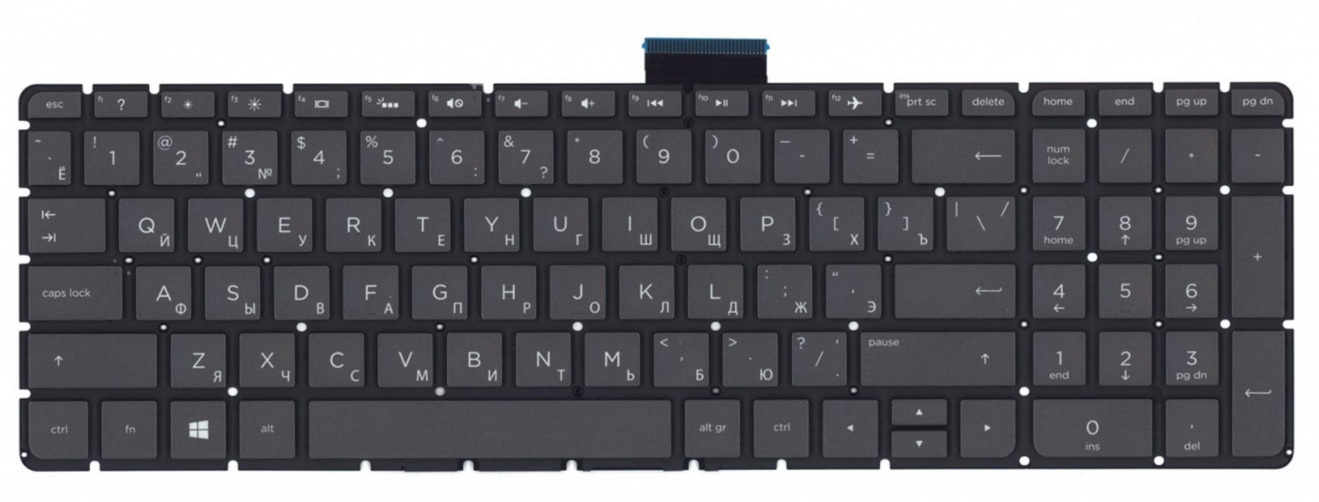 Клавиатура HP Pavilion 17-ab005ng серая с подсветкой, OEM