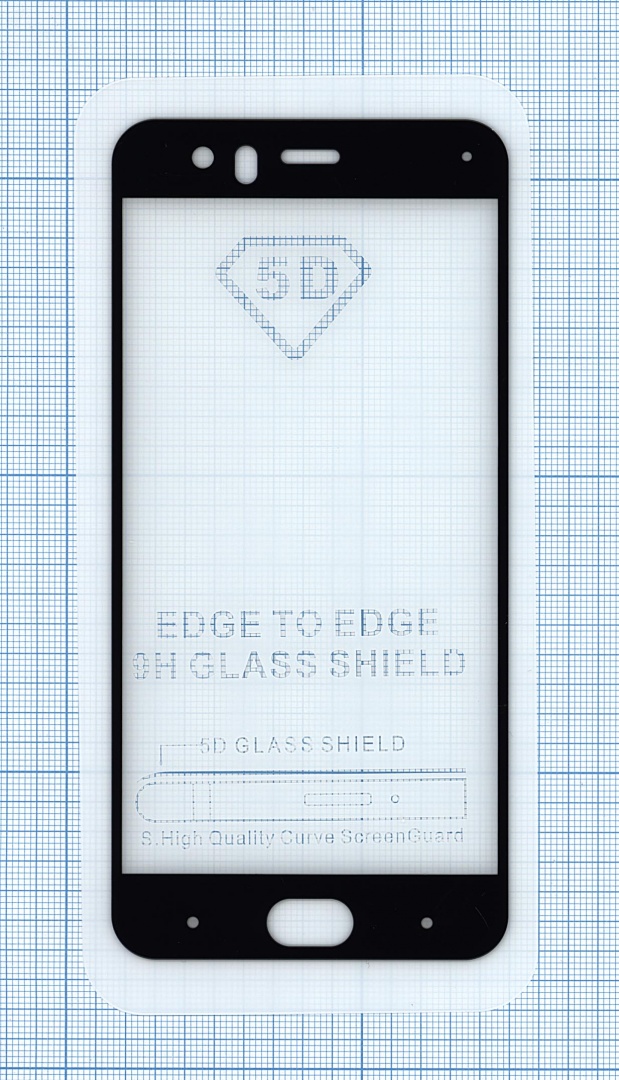 Защитное стекло "Полное покрытие" для Xiaomi Mi6 черное