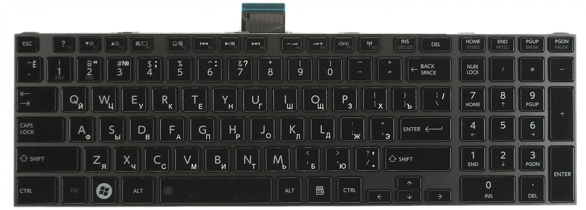 Клавиатура Toshiba Satellite L950 с черной рамкой, OEM