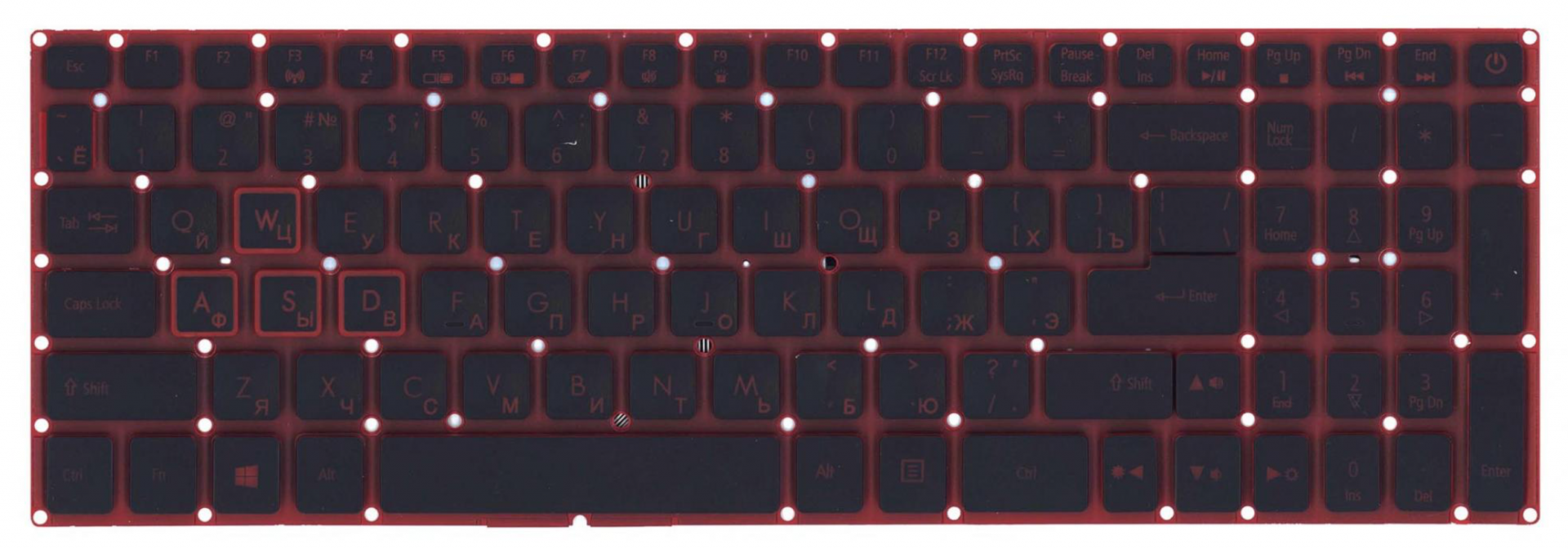 Клавиатура Acer Aspire VN7-593G-73KV с красной подсветкой, OEM