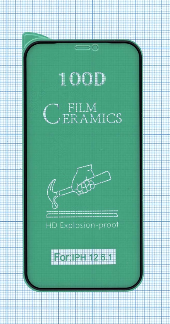 Керамическая пленка (стекло) для Iphone 12 / 12 Pro черная