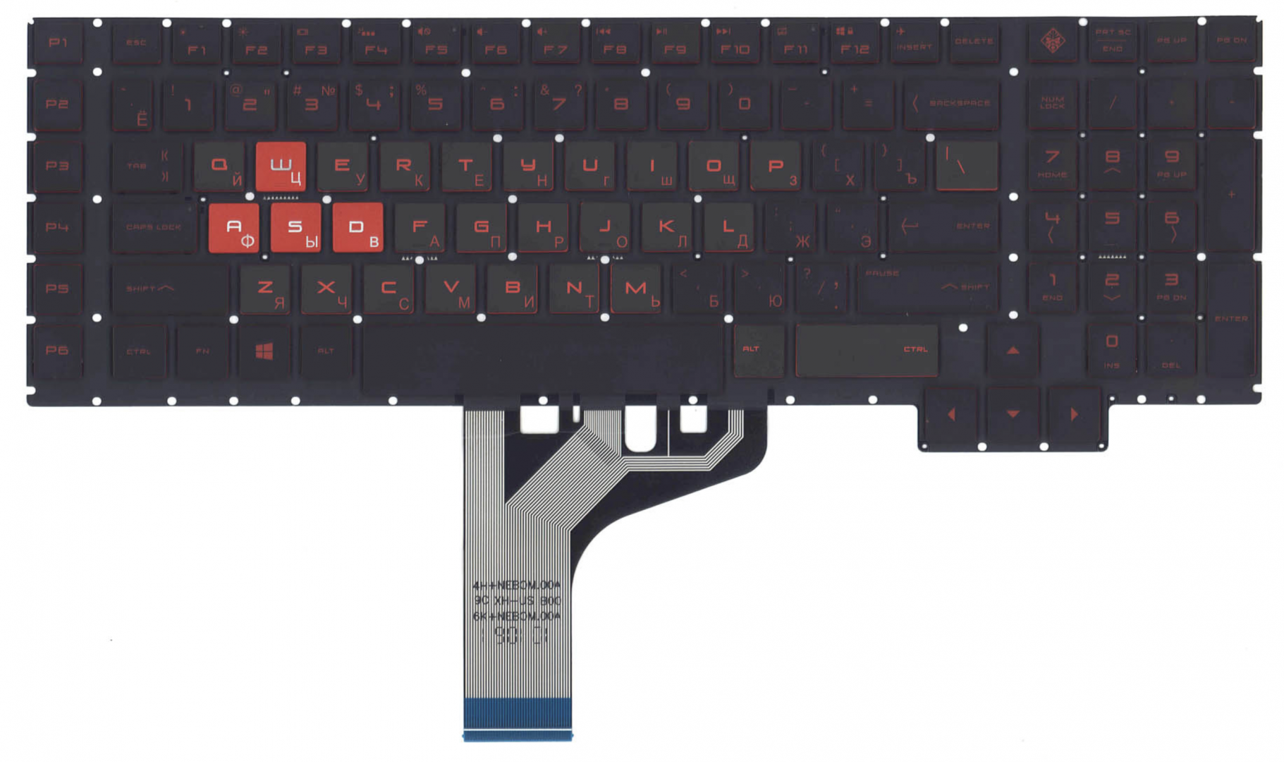 Клавиатура HP Omen 17-an112ur с RGB подсветкой, OEM