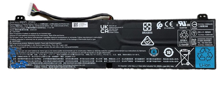 Аккумуляторная батарея для ноутбука Acer Predator PT516-52s (AP20BHU) 15.2V 96.67Wh