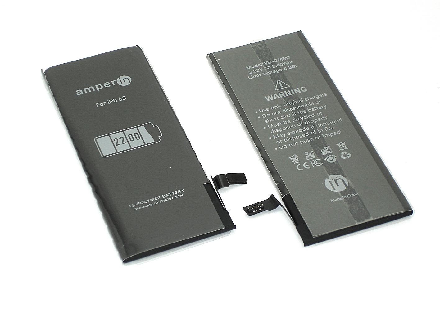 Аккумуляторная батарея Amperin для Apple iPhone 6S 3,8V 2200mAh