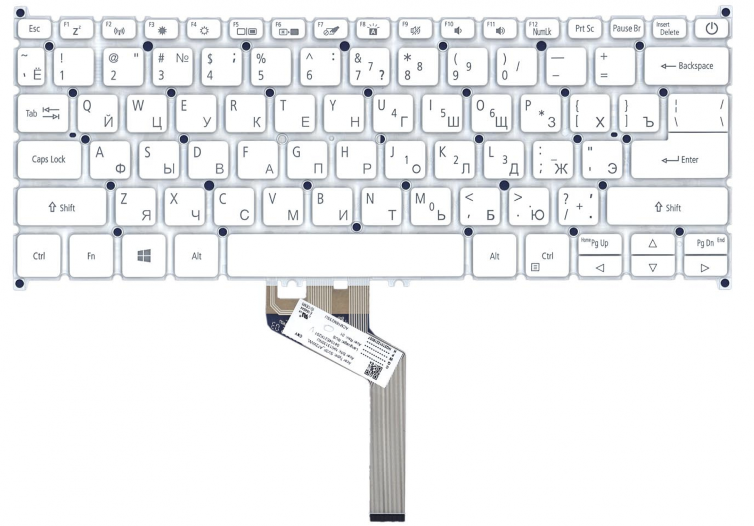 Клавиатура Acer Swift 7 SF714-52T белая, OEM