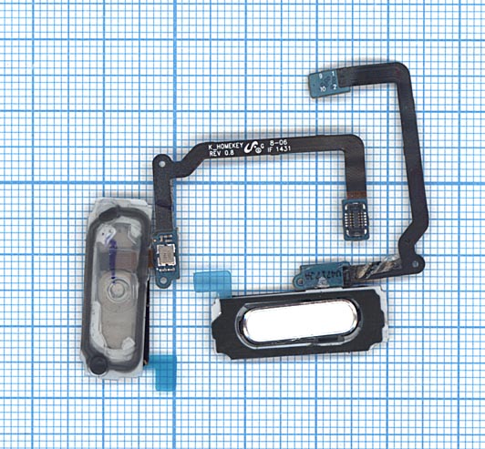 Кнопка HOME в сборе с механизмом и шлейфом для Samsung G900F/S5 белая