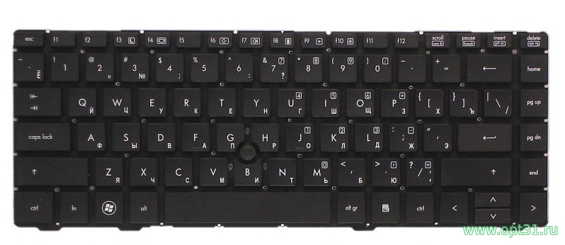 Клавиатура HP EliteBook 8460p, 8460w со стиком, без рамки