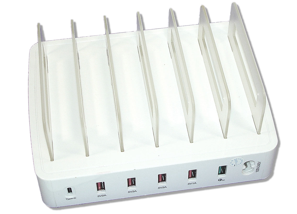 Профессиональное зарядное устройство для 6-ти телефонов с держателем