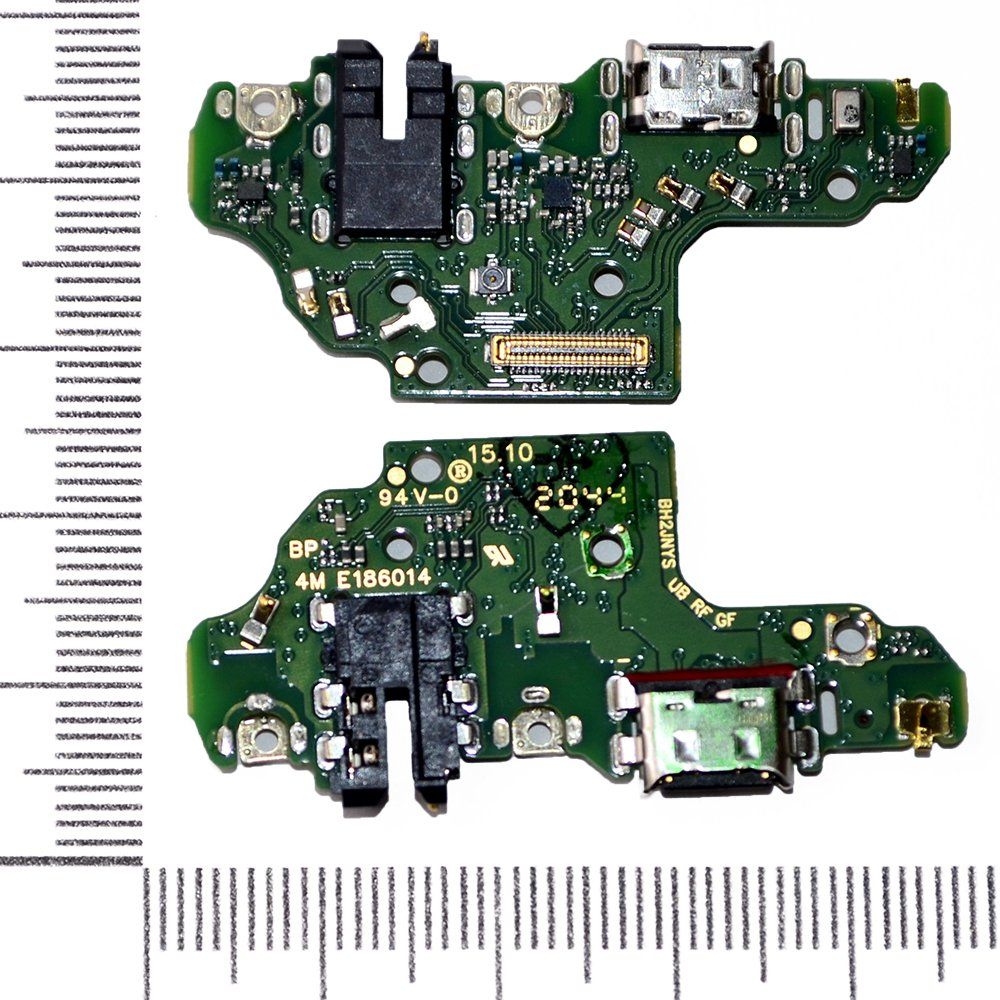 Шлейф (плата) Huawei P40 Lite + системный разъем + микрофон orig Factory