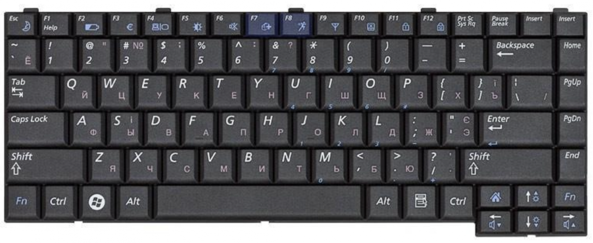 Клавиатура Samsung P500 черная OEM