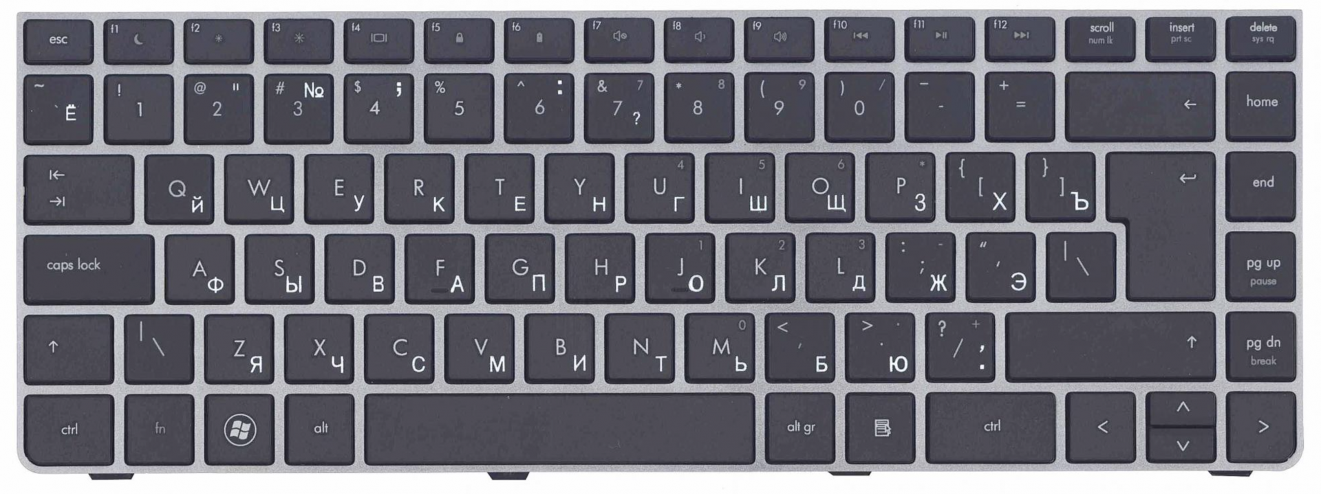 Клавиатура HP Probook 4430s с серой рамкой, OEM