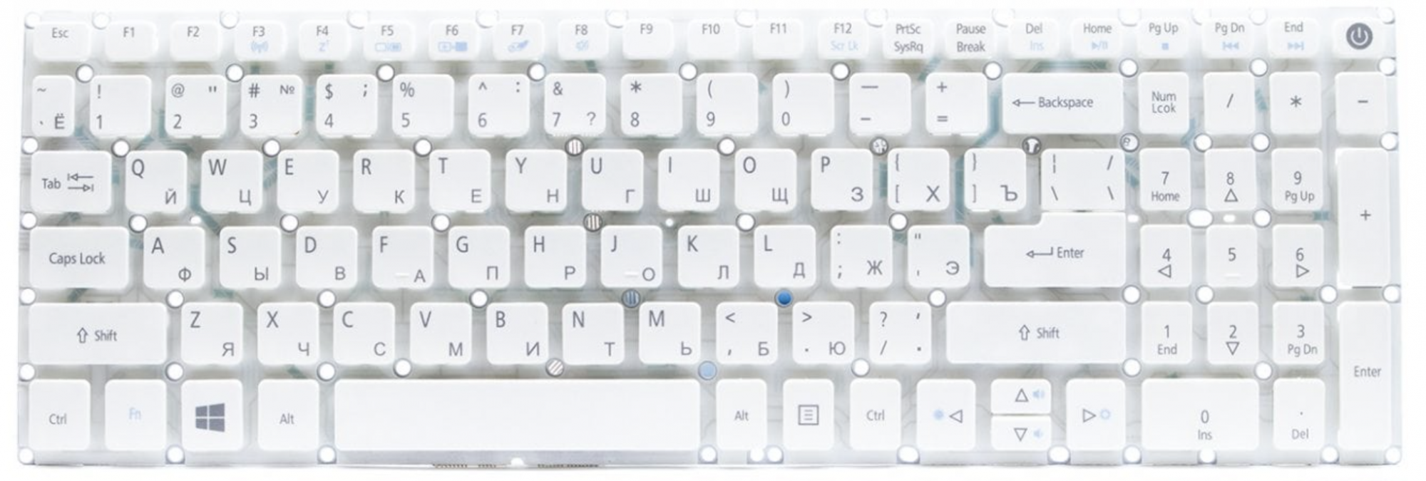 Клавиатура Acer Aspire 5 A515-51 белая, OEM