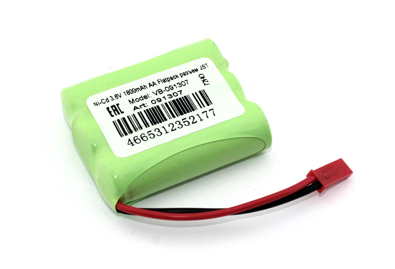 Аккумулятор Ni-Cd 3.6V 1800mAh AA Flatpack разъем JST