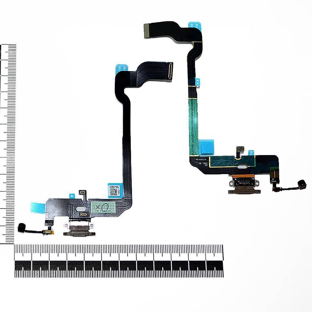Шлейф iPhone Xs + разъем зарядки золото orig Factory