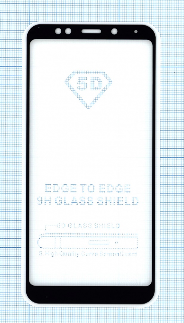 Защитное стекло "Полное покрытие" для Xiaomi Redmi 5 Plus черное